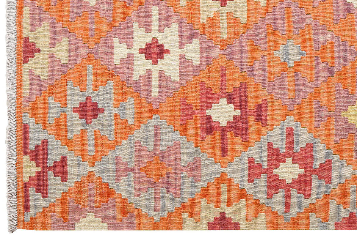 HANDWEBTEPPICH Gashgai Kelim Rot, Orange 172/130 cm Schurwolle - Orange, Textil (130/172cm) - Looma