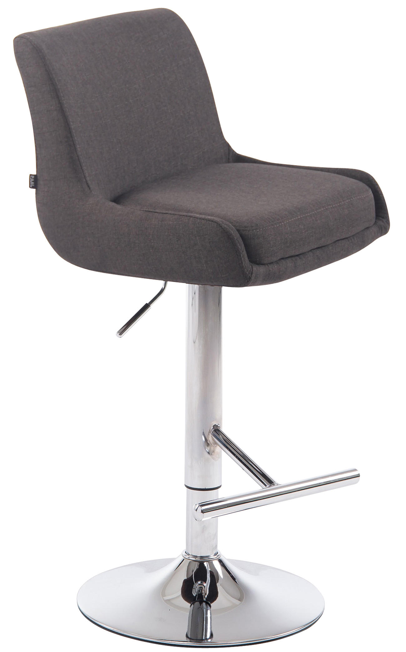 BARHOCKER Stoff dunkelgrau - Chromfarben/Dunkelgrau, Textil/Metall (43/90/50cm) - CLP