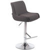 BARHOCKER Stoff dunkelgrau - Chromfarben/Dunkelgrau, Textil/Metall (43/90/50cm) - CLP