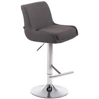 BARHOCKER Stoff dunkelgrau - Chromfarben/Dunkelgrau, Textil/Metall (43/90/50cm) - CLP