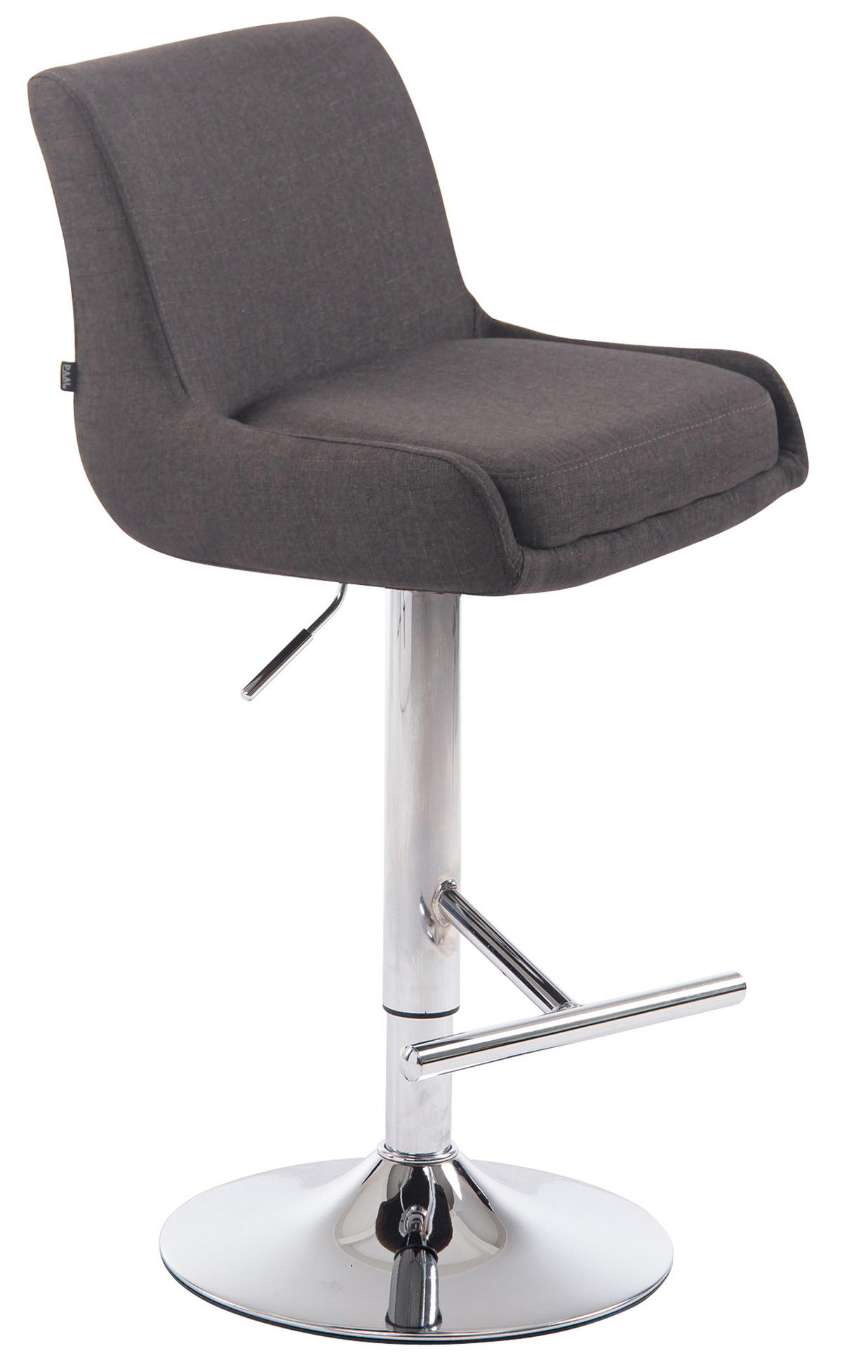 BARHOCKER Stoff dunkelgrau - Chromfarben/Dunkelgrau, Textil/Metall (43/90/50cm) - CLP