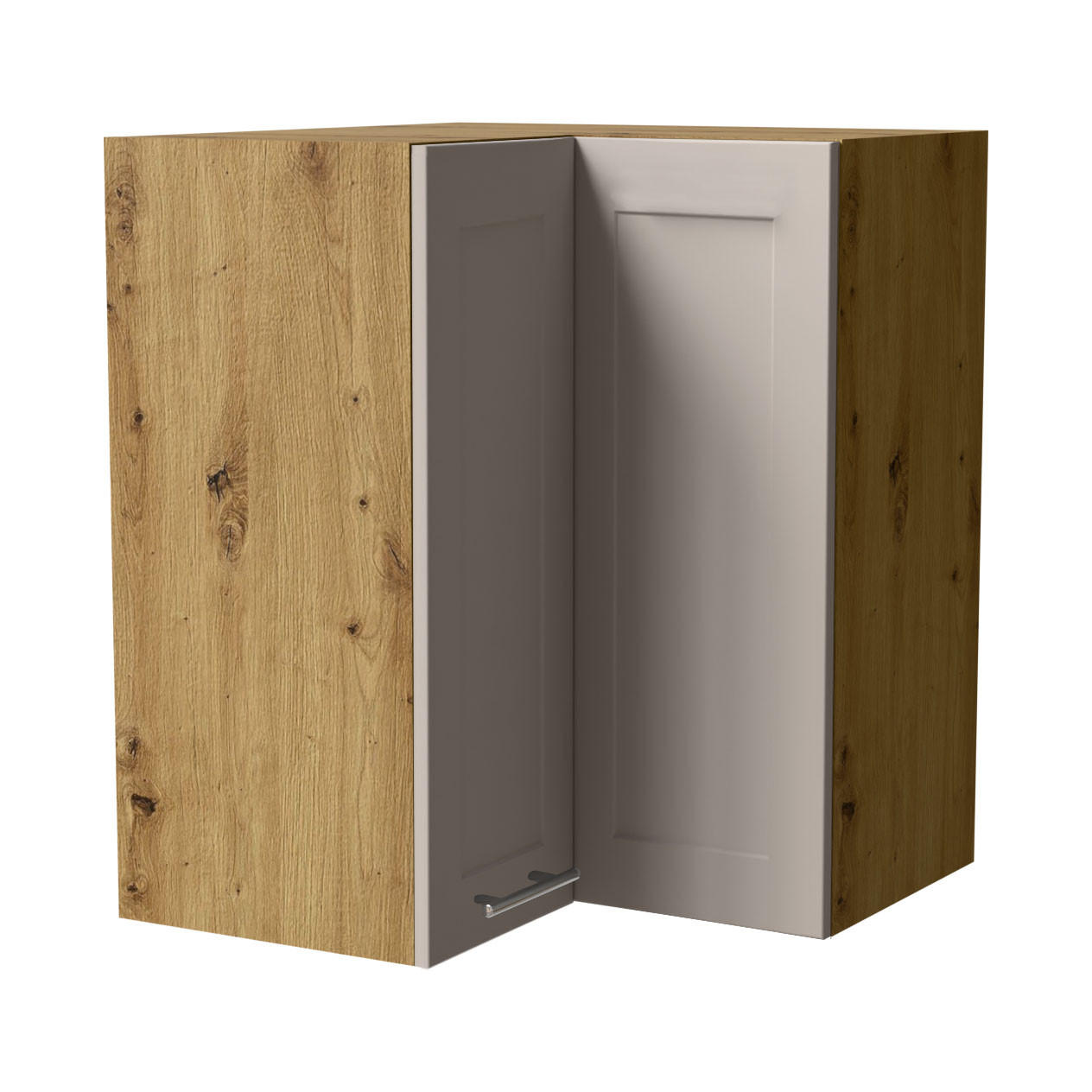 ECKHÄNGESCHRANK Oslo W12/60 Eiche Artisan / Kaschmir Matt 60 / 60 / 72cm - Kaschmir/Eiche Artisan, Holz/Holzwerkstoff (60/72/60cm) - Feldmann-Wohnen