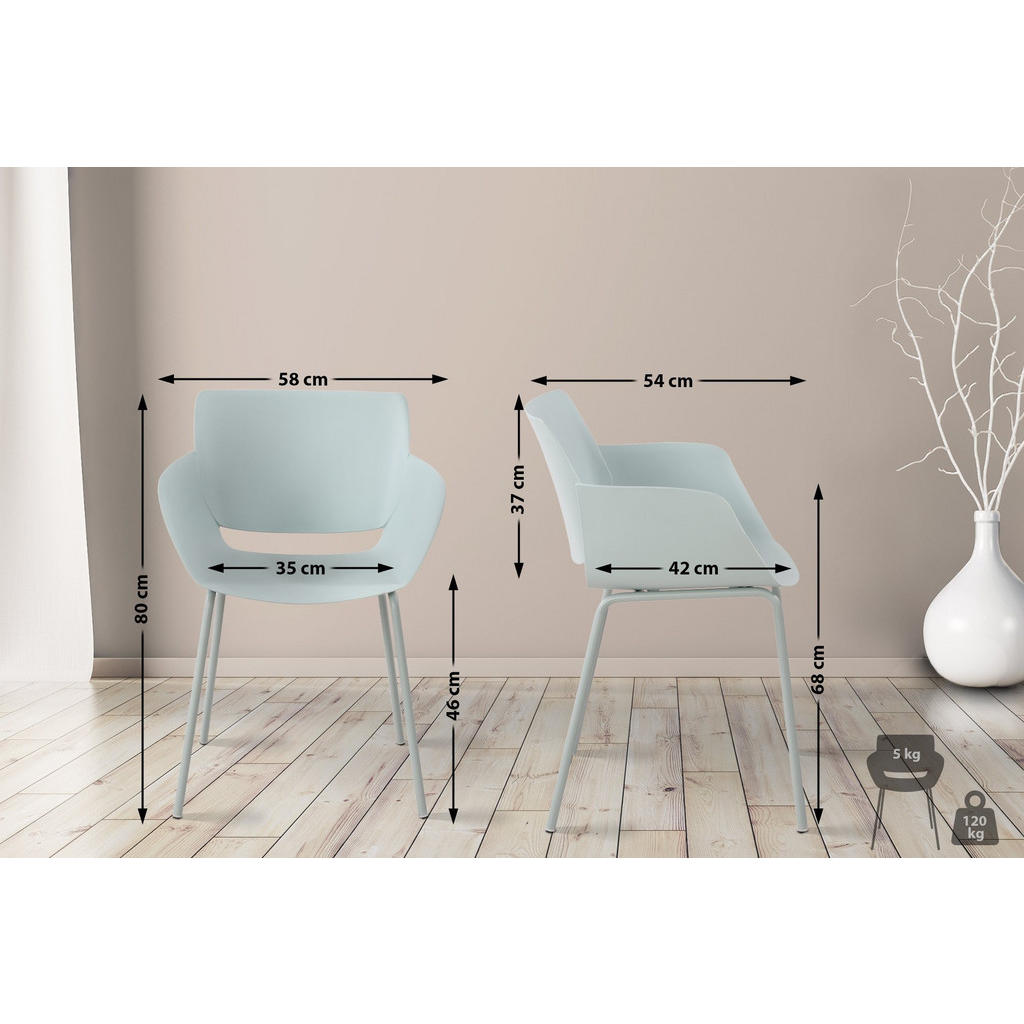 Thumbnail - CLP Stuhl, Türkis, Kunststoff, 58x80x54 cm, Esszimmer, Stühle, Esszimmerstühle, Vierfußstühle