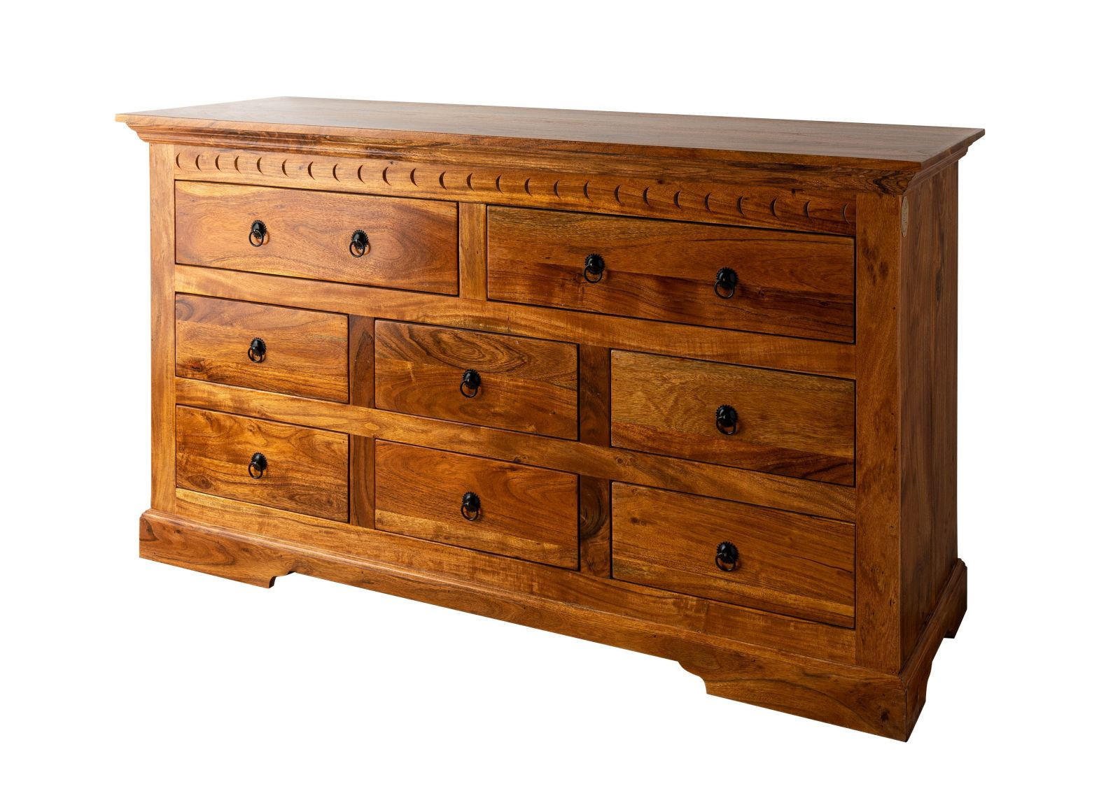 KOMMODE Akazie 145x49x85 honig lackiert OXFORD #0524 - Braun, Holz (145/85/49cm) - Massivmoebel24
