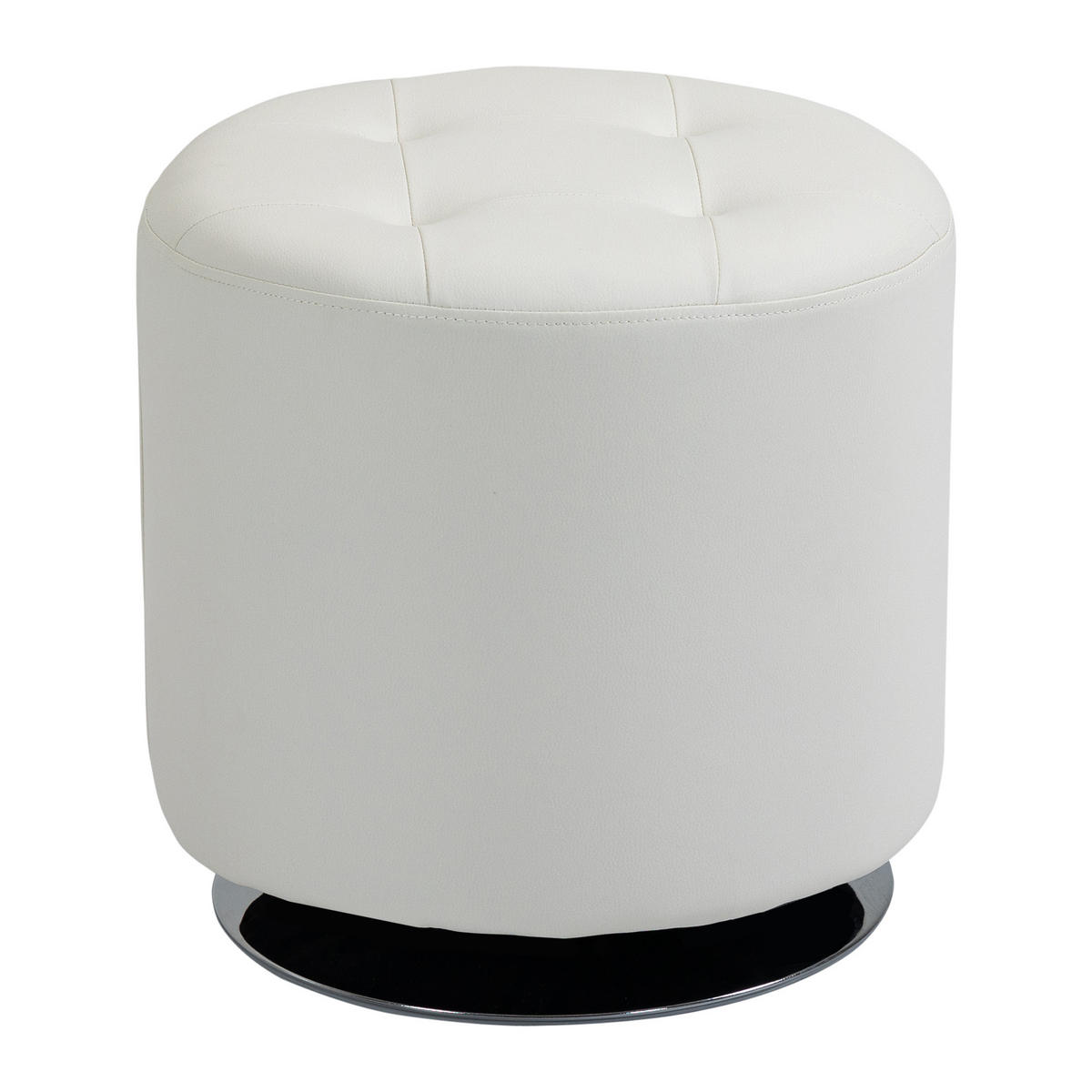 HOCKER DE-16452 360° drehbar mit PU-Polster Weiß - Weiß, Leder (45.5/44.5/45.5cm) - ComfortXL