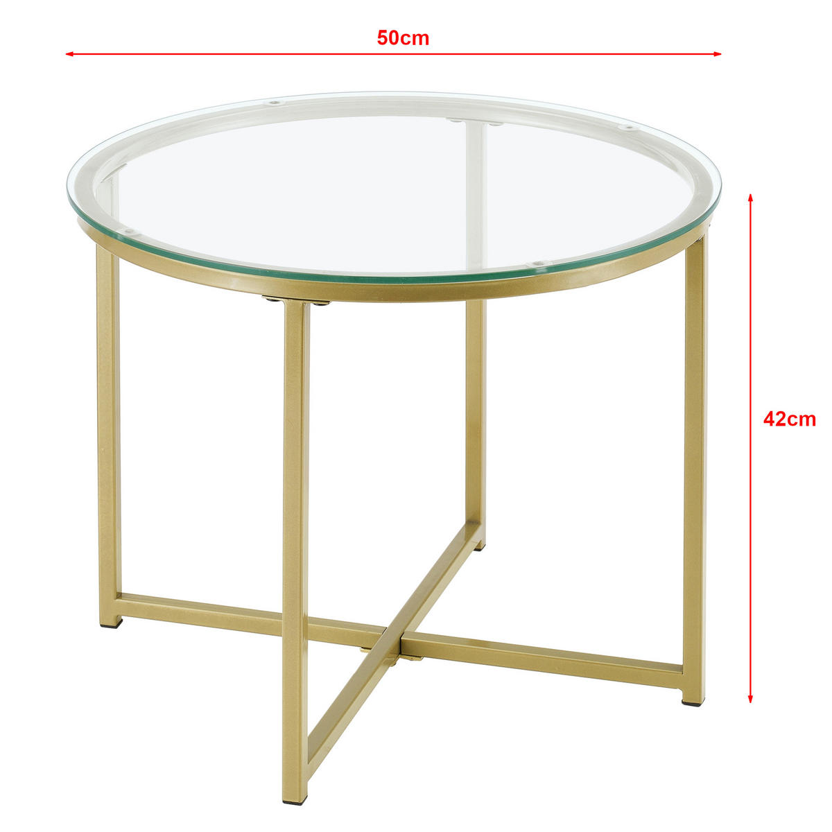 BEISTELLTISCH Alavieska - Goldfarben, Metall (50/50/42cm) - [en.casa]