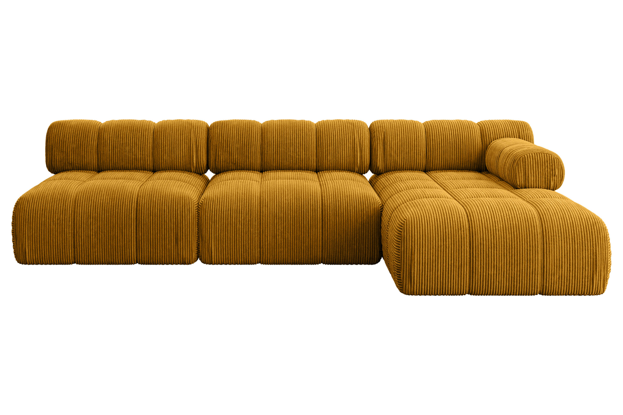 ECKSOFA modulares Sofa Razon-L2 - 285x160x70 cm Senfgelb Cord - Currygelb, Holzwerkstoff/Textil (285/160cm) - ALTDECOR