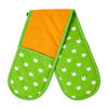DOPPEL-OFENHANDSCHUH Sterne 18/84 cm, Baumwolle wattiert - Orange, Textil (18/84cm) - Homescapes