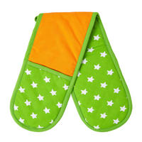 DOPPEL-OFENHANDSCHUH Sterne 18/84 cm, Baumwolle wattiert - Orange, Textil (18/84cm) - Homescapes