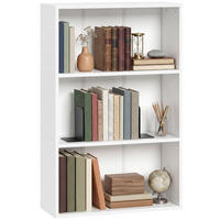BÜCHERREGAL,3 Fächer verstellbarer Boden 60x24x93cm,weiß - Weiß, Holzwerkstoff (60/93/24cm) - Vallsero