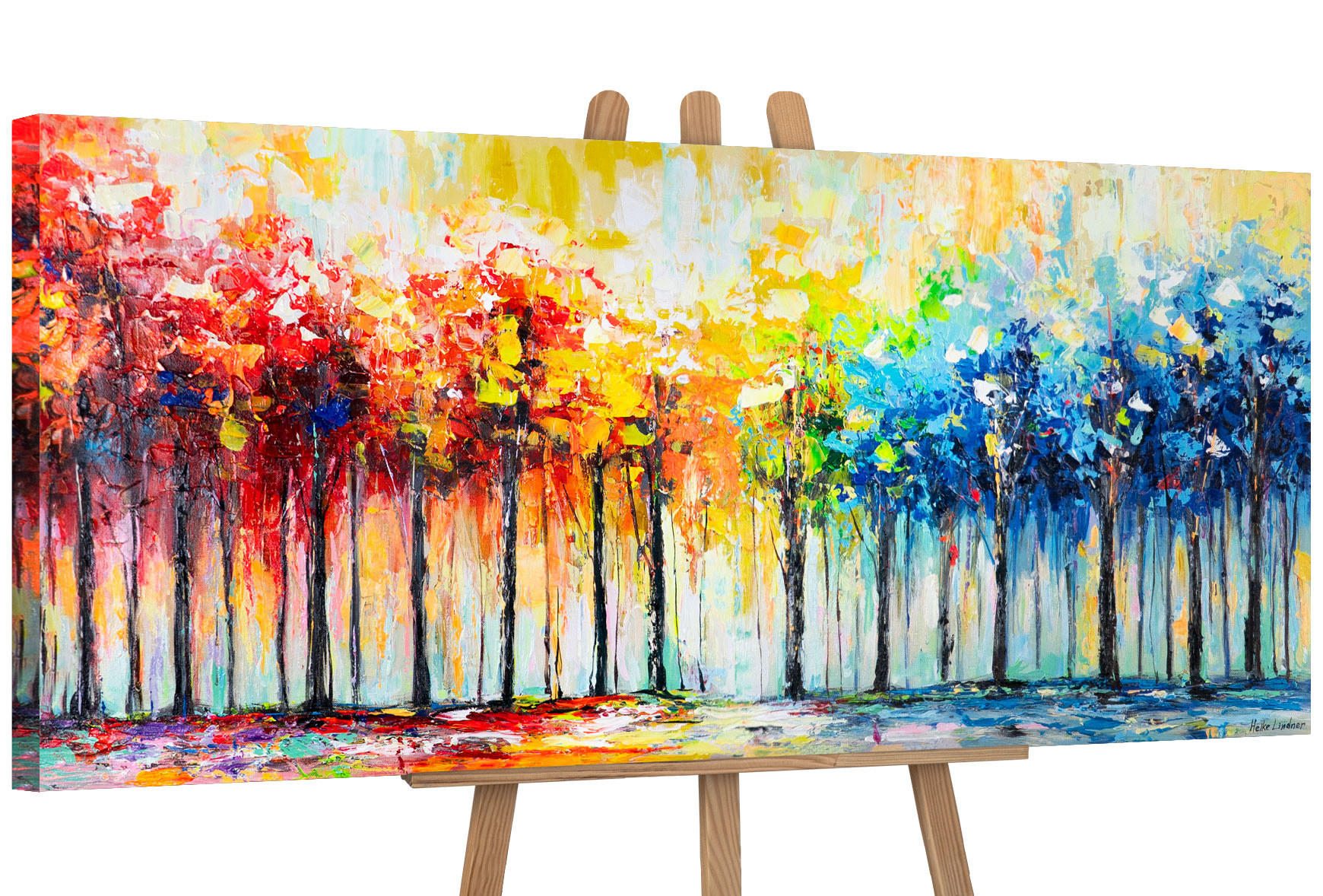 GEMÄLDE Farben der Natur auf Keilrahmen 115x50 cm - Multicolor, Holz (115/50cm) - YS-art gallery