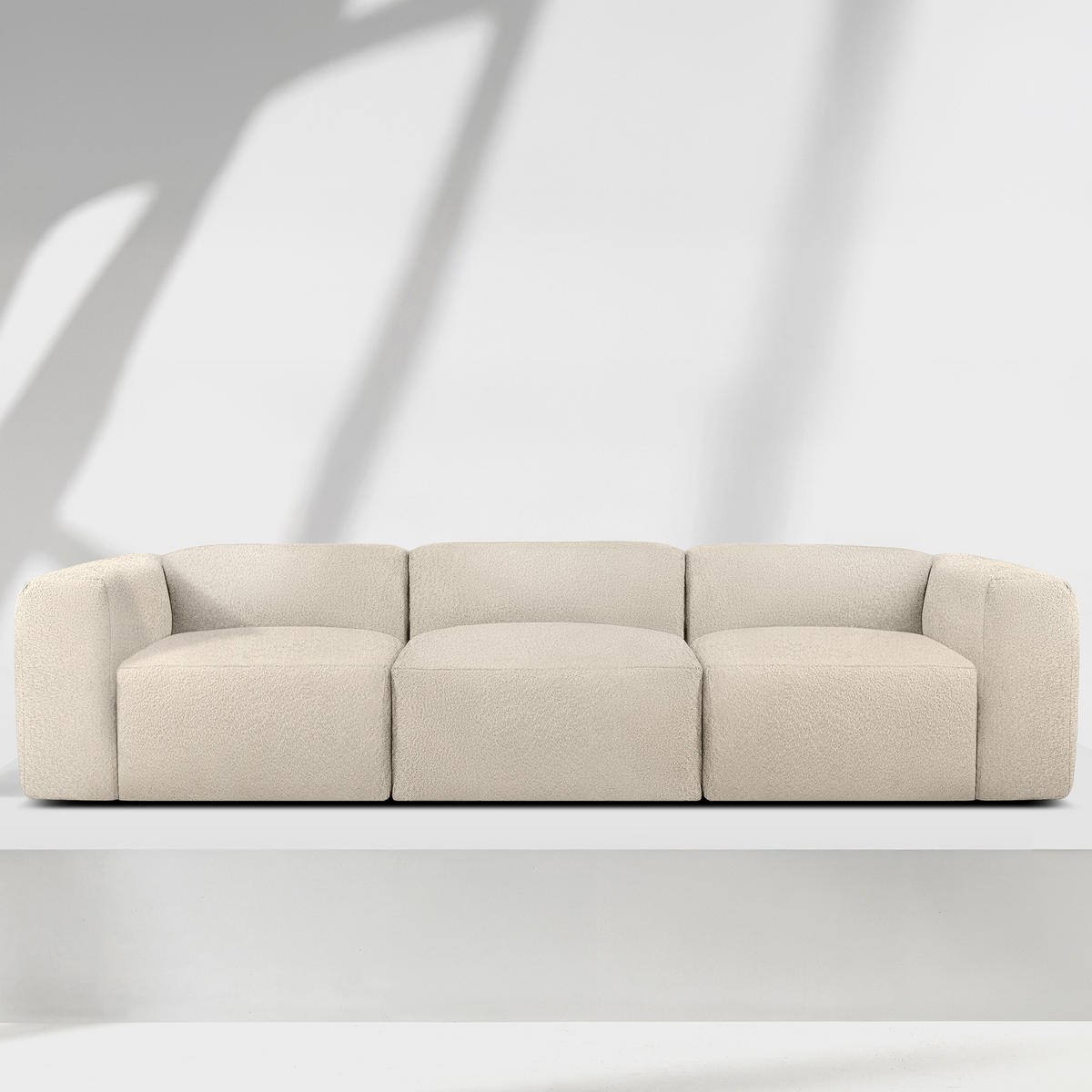 3-SITZER SOFA BUFFO, Hellbeige - Beige, Holz/Holzwerkstoff (290/73/96cm) - KONSIMO®