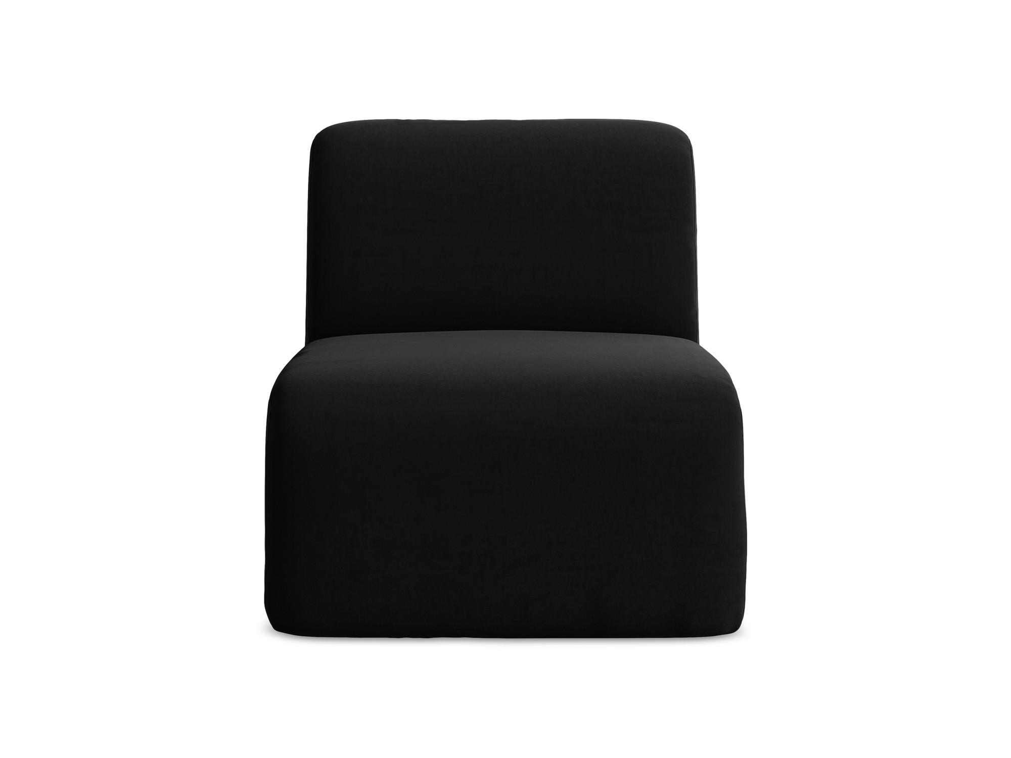 SOFAELEMENT Samt Stoff Schwarz - Schwarz, Holzwerkstoff/Kunststoff (70/75/94cm) - Makamii