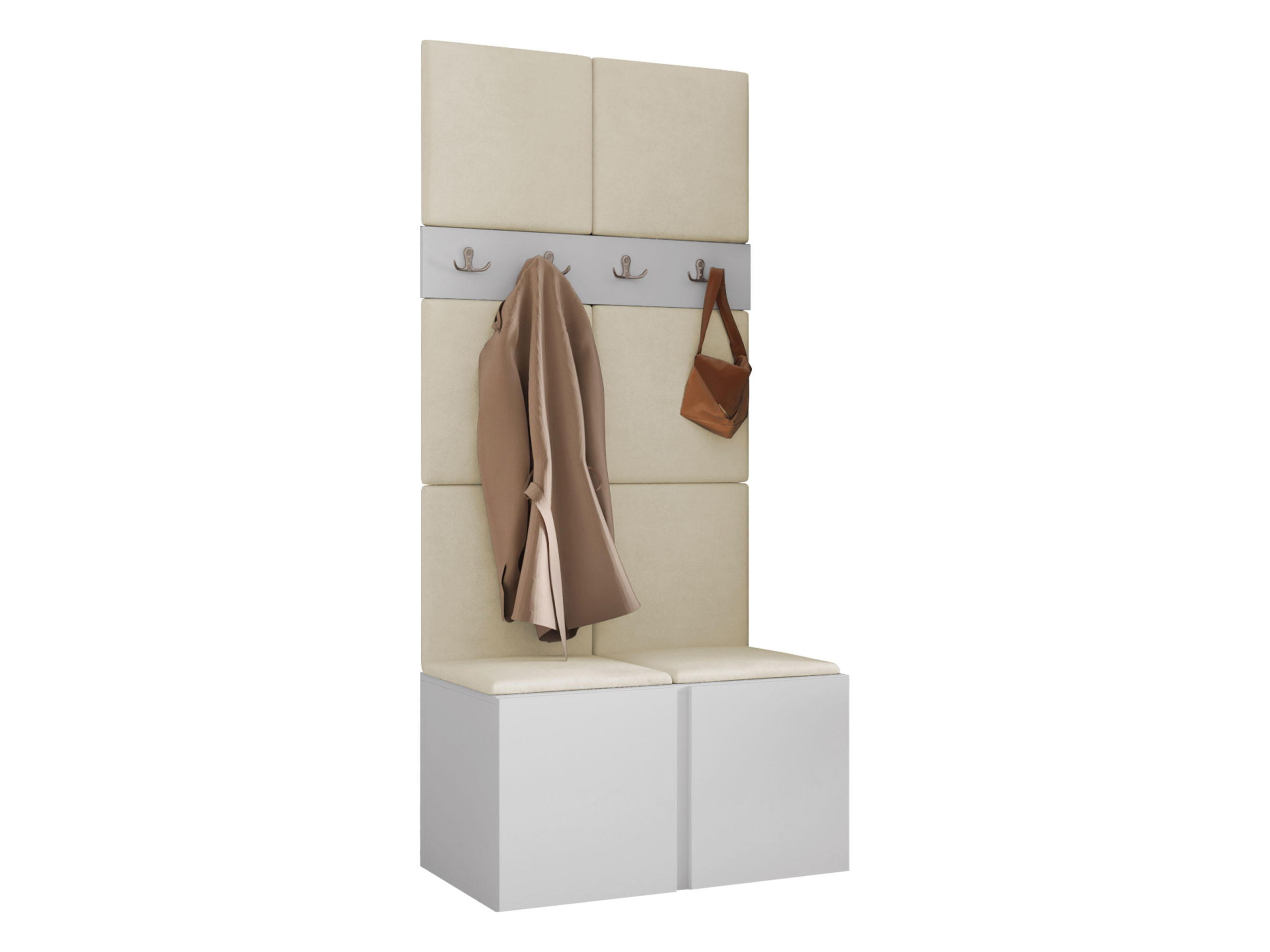 MOBILIER PENTRU HOL Orion IV - alb/bej, material plastic/compozit lemnos (84/186/46cm) - MIRJAN24