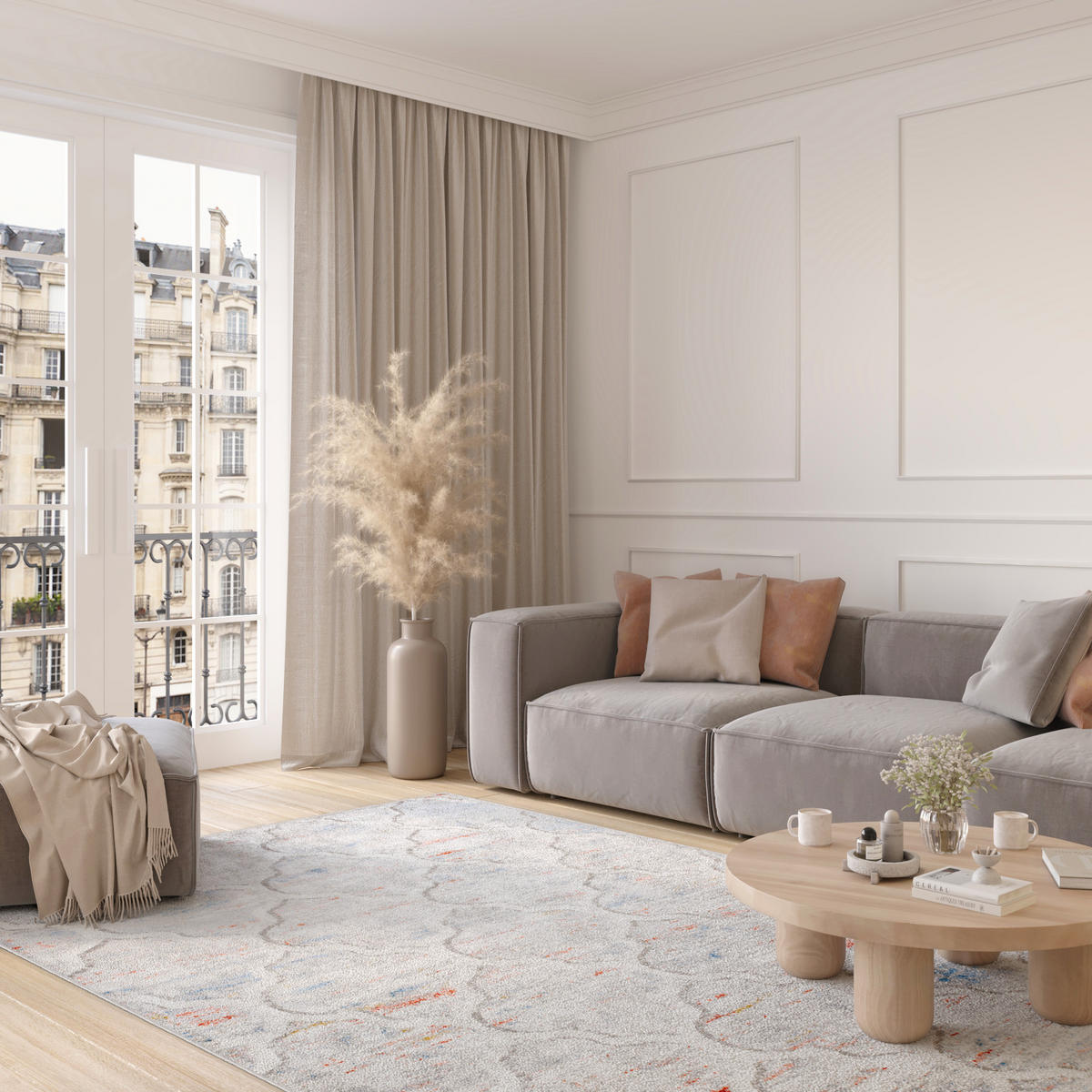 TEPPICH VALLEY Grau Orange 160/220 cm - Orange, Textil (160/220cm) - Tapiso