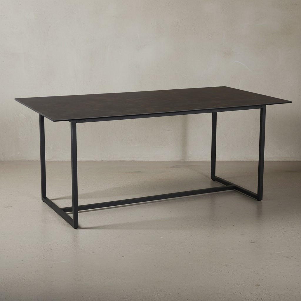 ESSTISCH Glas Keramik Marmoroptik Designer 180x90 ARCTIC, Schwarz 180x90x76 cm - Schwarz, Glas/Metall (90/180/76cm) - KADIMA DESIGN