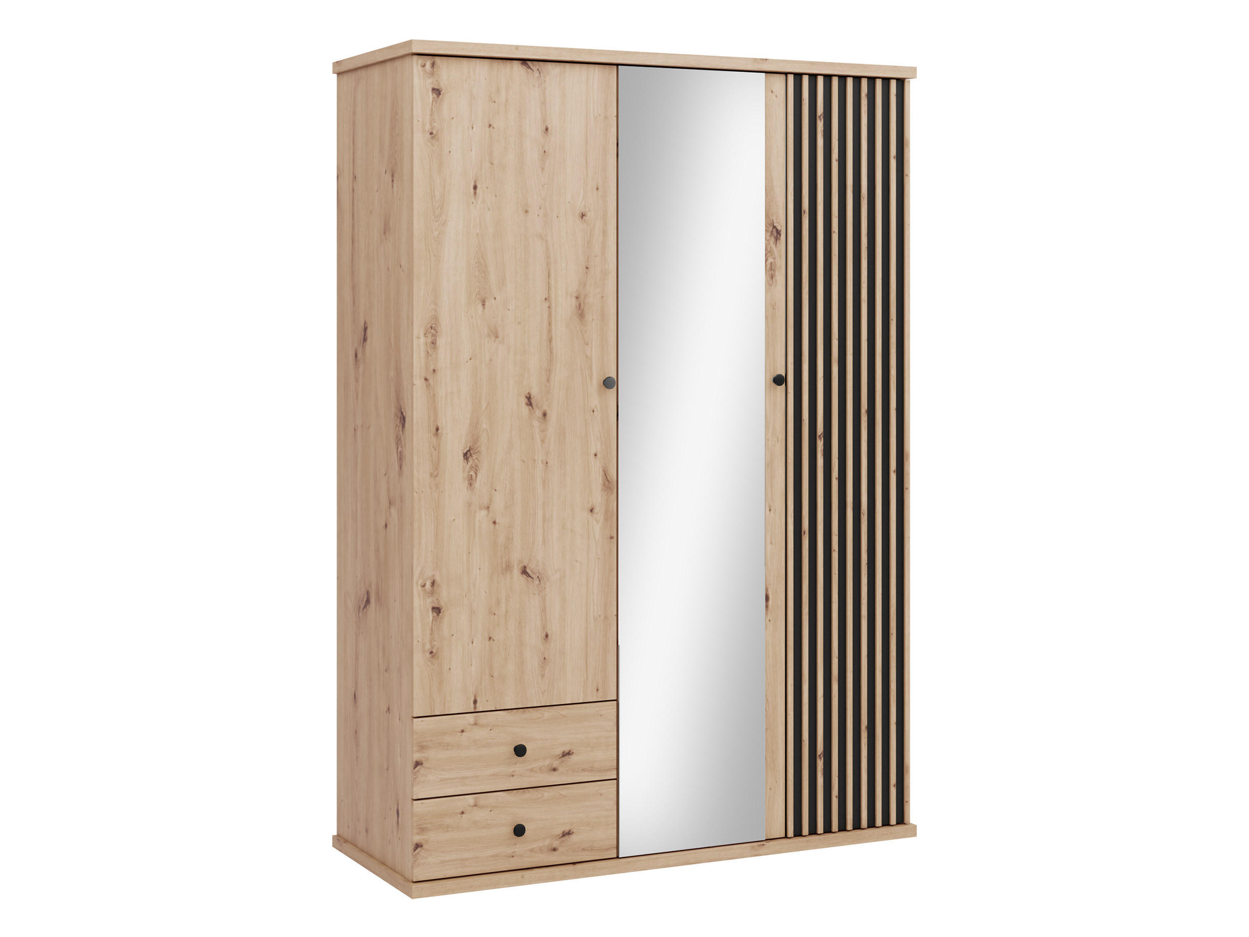 KLEIDERSCHRANK Cali C-23 - Schwarz/Eiche Artisan, Holzwerkstoff/Kunststoff (150/213/60cm) - MIRJAN24