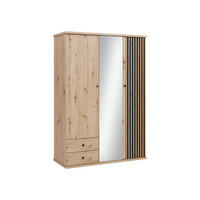 KLEIDERSCHRANK Cali C-23 - Schwarz/Eiche Artisan, Holzwerkstoff/Kunststoff (150/213/60cm) - MIRJAN24