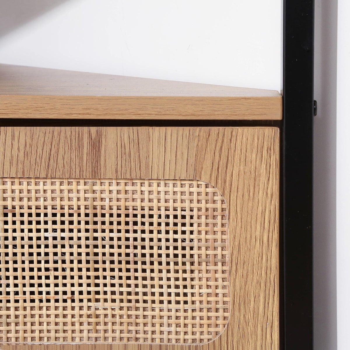 ECK-TV-MÖBEL 1 tür mit rattan-geflecht jaya 30/45/100 cm - Eschefarben, Holzwerkstoff (100/45/36cm) - Calicosy