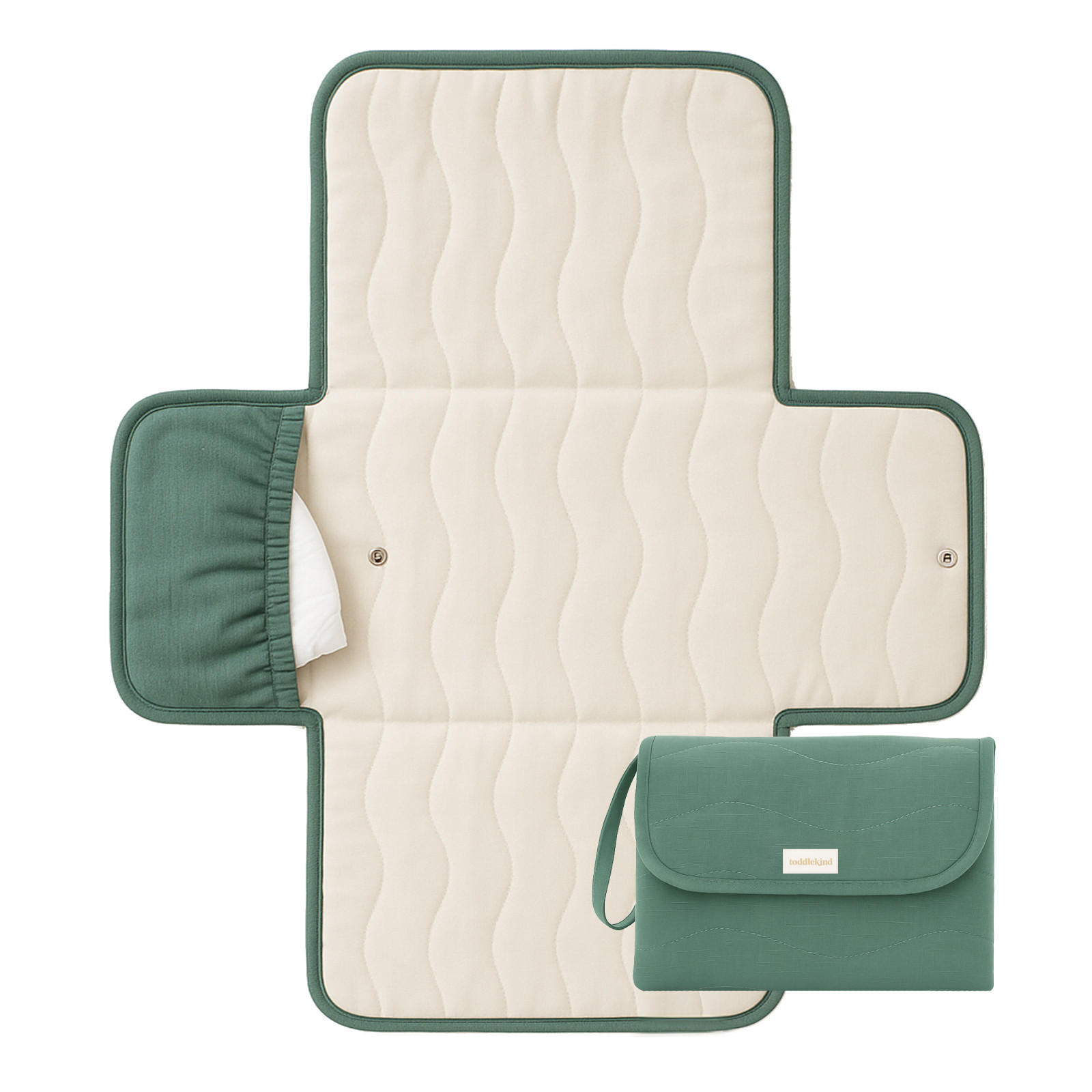 WICKELMATTE Mini Maven grün 35×74 - Olivgrün, Textil (35/74cm)