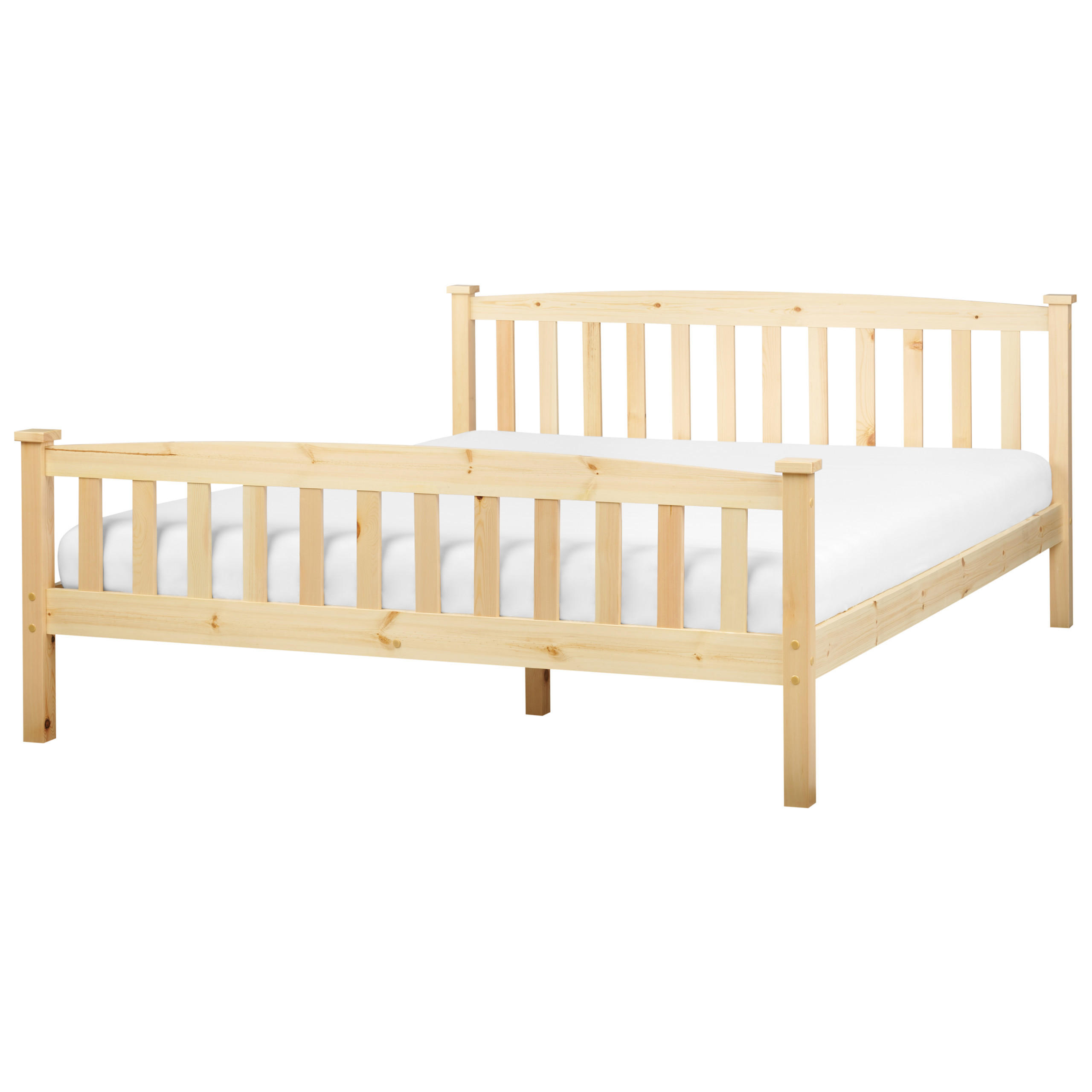 BETT mit Lattenrost 160x200 cm Heller Holzfarbton Giverny - Hellbraun, Holz (160/200cm) - Beliani