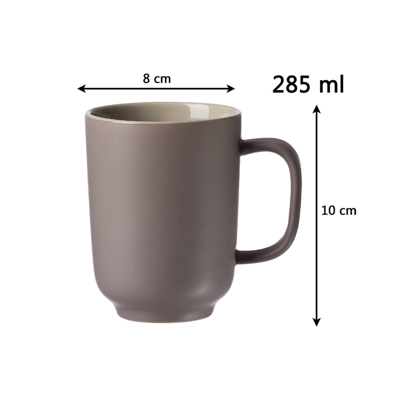KAFFEEBECHER Jasper Taupe 285 ml 4er Set - Taupe, Keramik (0.285L) - Ritzenhoff Breker