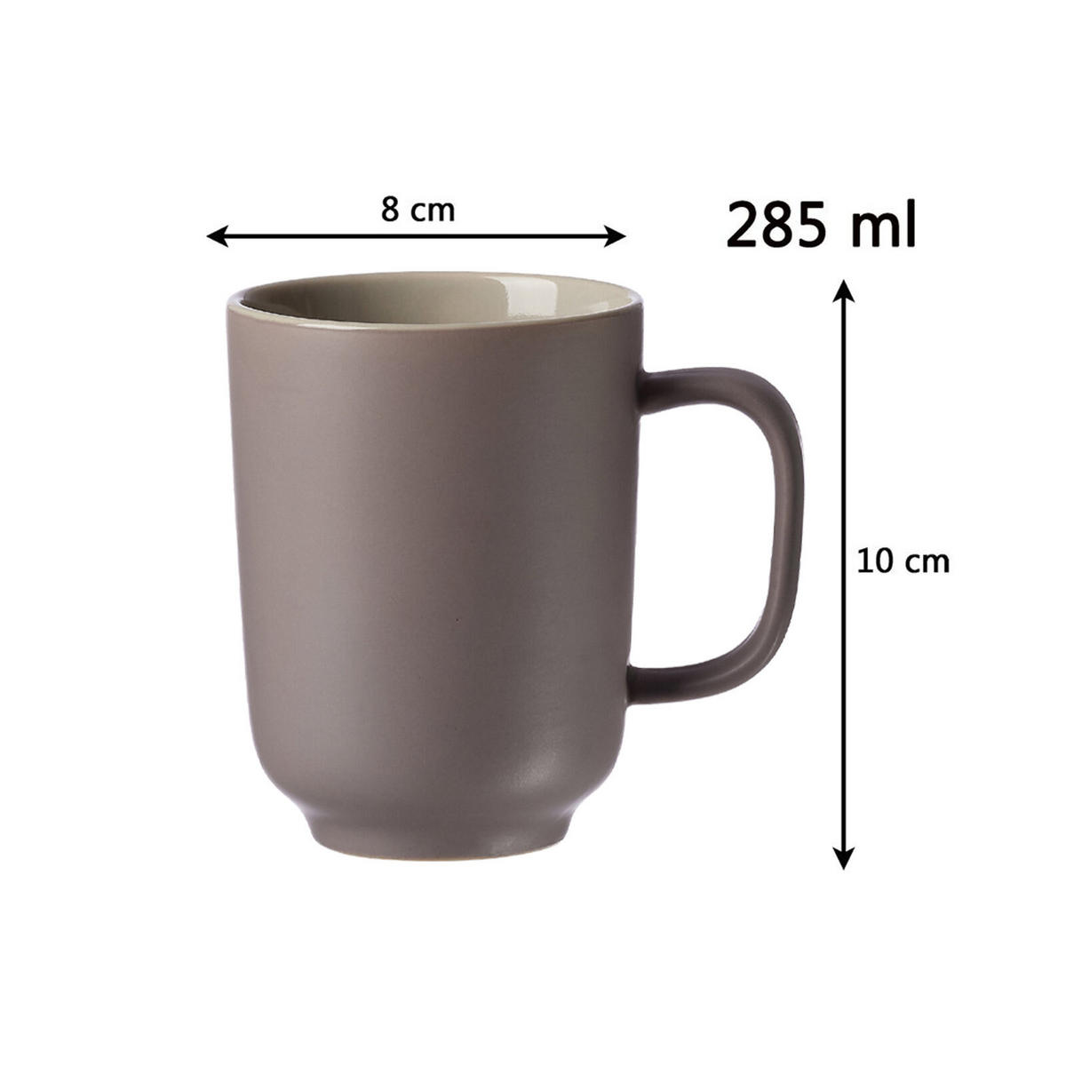 KAFFEEBECHER Jasper Taupe 285 ml 4er Set - Taupe, Keramik (0.285L) - Ritzenhoff Breker