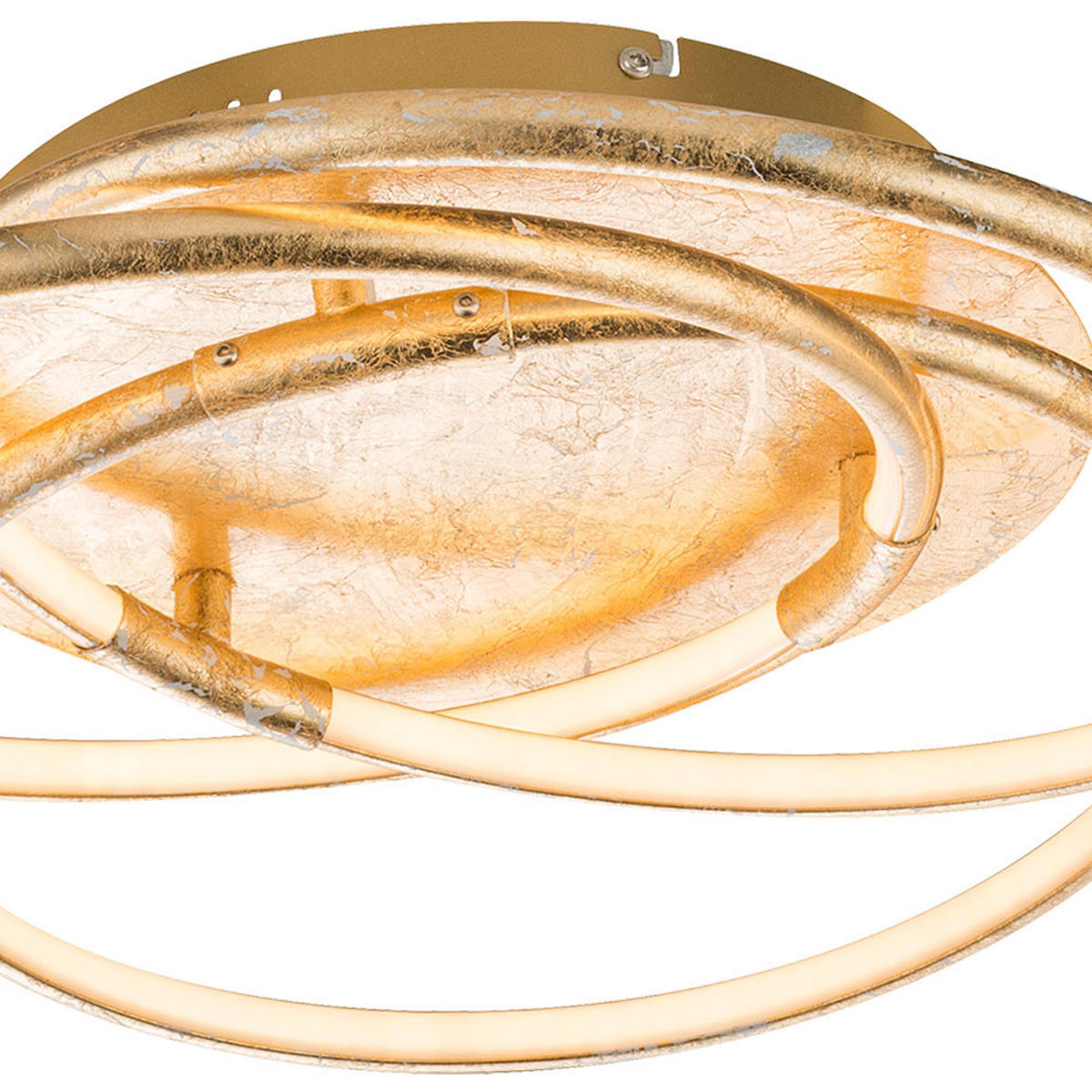 LED DECKENLEUCHTE Barna Gold Aluminium - Goldfarben, Metall (50/50/14cm) - Globo Lighting