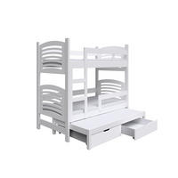 VYSOKÁ Postel OHANA 75x160 s úložným prostorem, Bílá - bílá, dřevo (75/160cm) - MASSENO