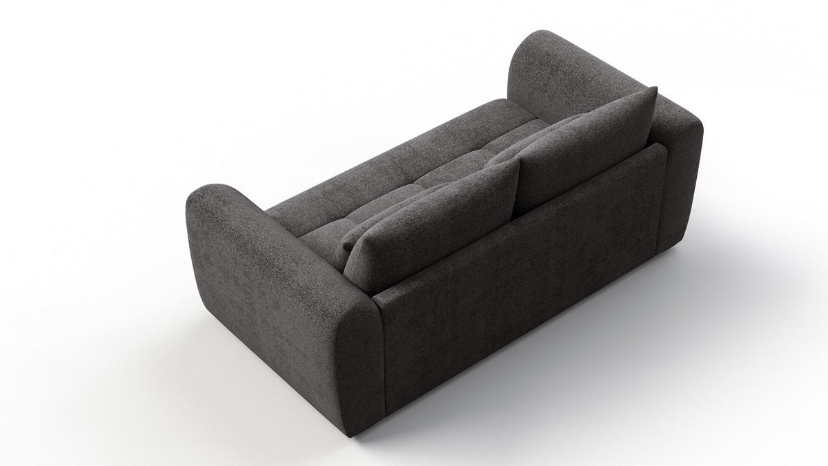 SOFA SORENO 3-Sitzer, dunkelgrau - Dunkelgrau/Schwarz, Holz/Textil (214/94/114cm) - Courtois Laville