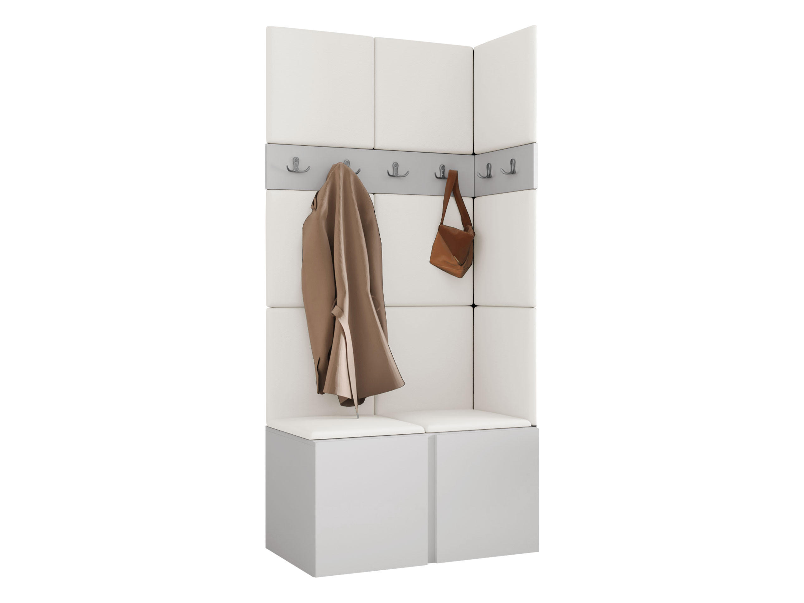 GARDEROBEN-SET Orion I - Weiß, Holzwerkstoff/Kunststoff (84/186/46cm) - MIRJAN24