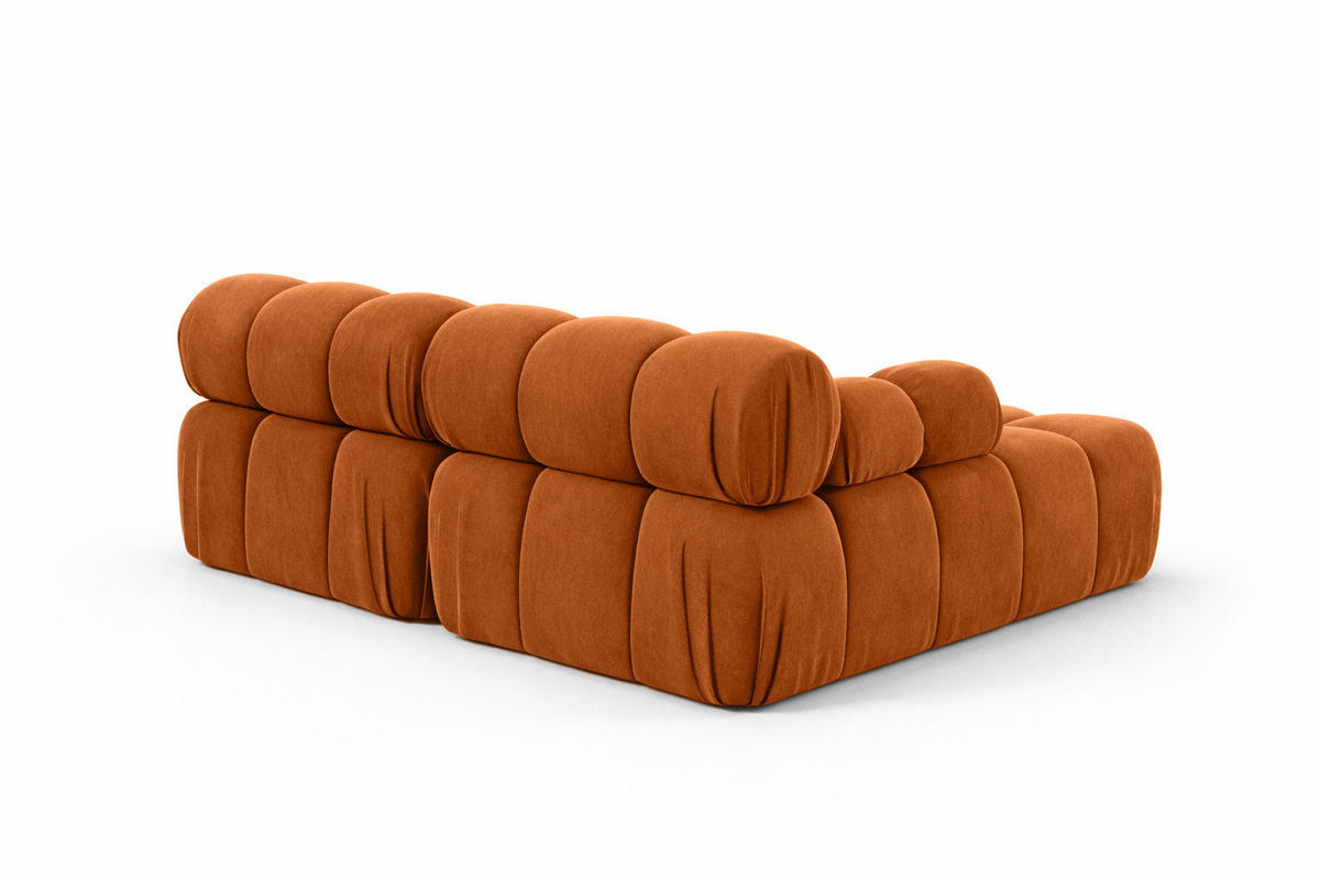 ECKSOFA L-Form Mini II Modular, Veloursstoff Salvador, Braun, Links, Selia - Braun, Holz (190/160cm) - Kaiser Möbel