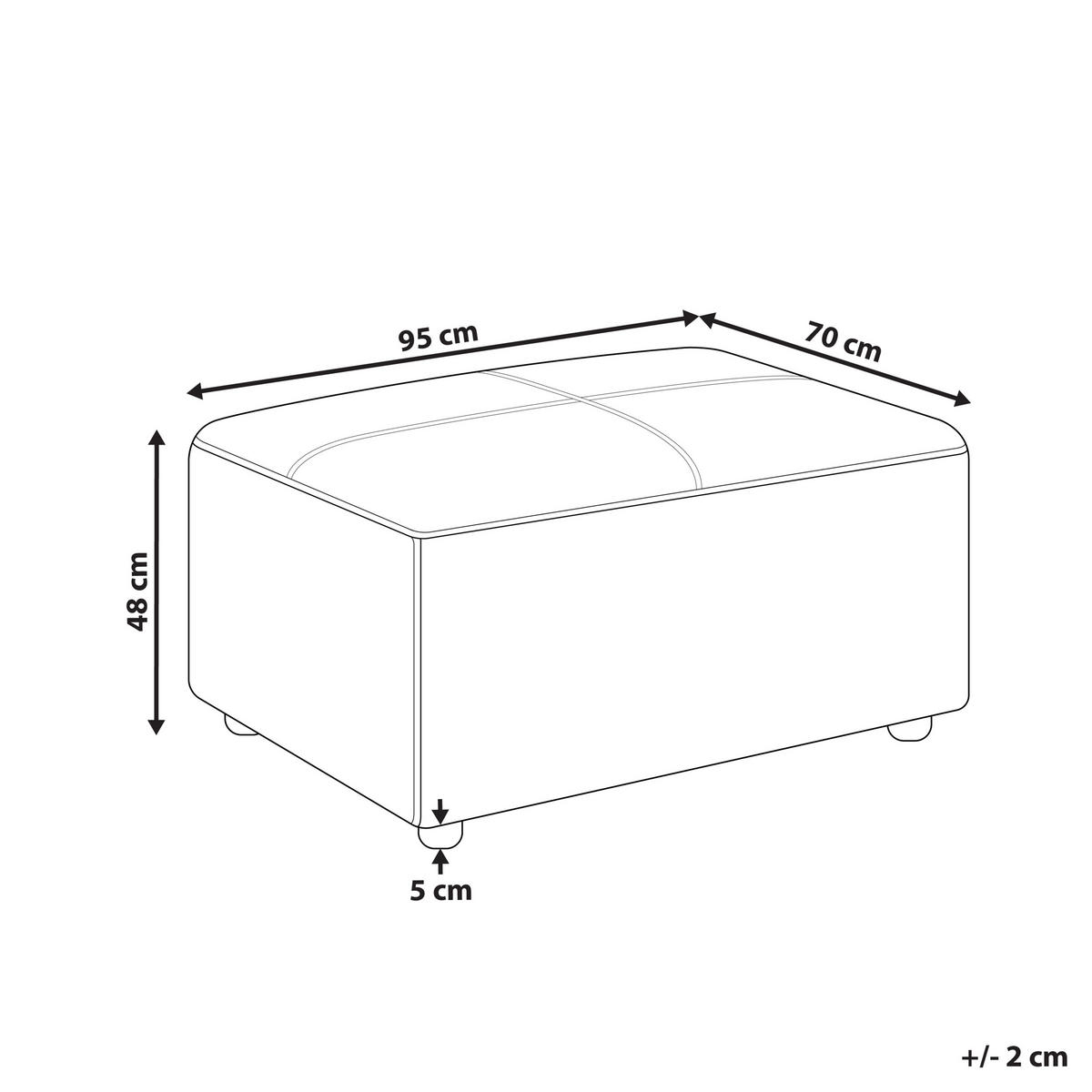 OTTOMANE Hellbeige Kohlo - Beige/Schwarz, Textil (95/48/70cm) - Beliani