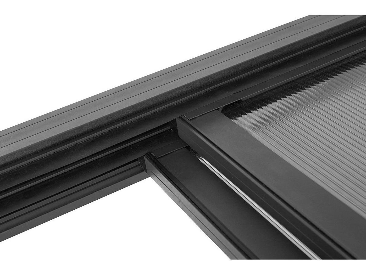 TERRASSENDACH anlehnend aus Aluminium - Mit Schiebedach - 9 m² - Anthrazit - IZEDA - Anthrazit, Kunststoff (300/200/300cm) - Vente-Unique