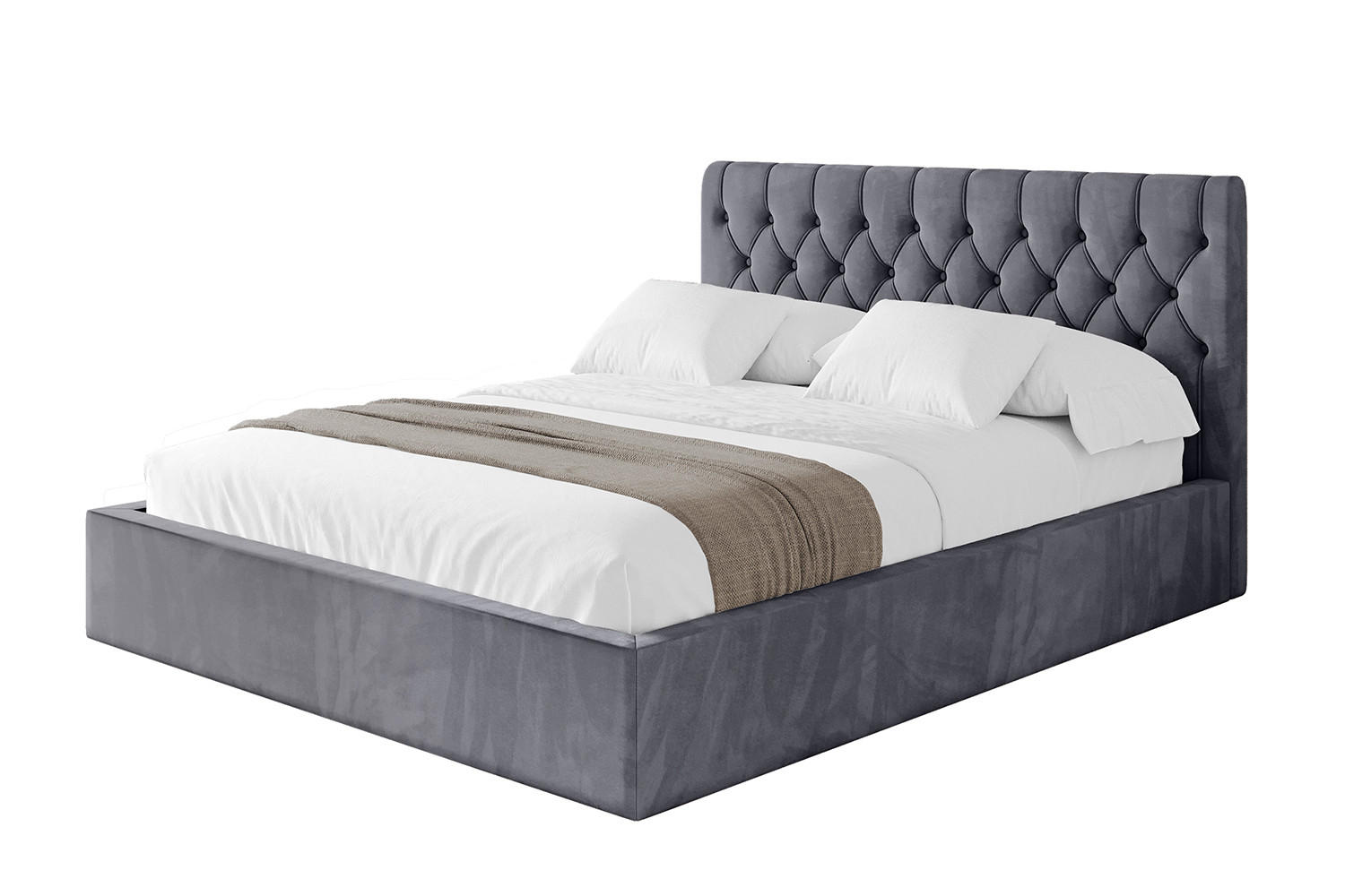 POLSTERBETT mit Bettkasten und Lattenrost, Boxbett ohne Matratze - RENO 120x200 Dunkelgrau - Dunkelgrau, Holzwerkstoff/Textil (120/200cm) - ALTDECOR