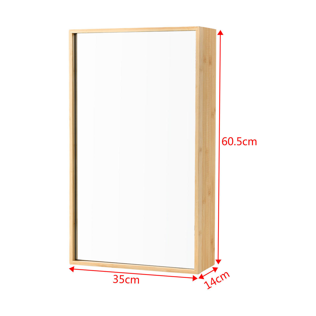 SPIEGELSCHRANK Ikorfat - Naturfarben, Holz (35/60.5/14cm) - [en.casa]