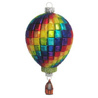 CHRISTBAUMSCHMUCK Heißluftballon Mehrfarbig 13cm (Glas / 1 Stk.) - Multicolor, Glas (7/13/7cm) - Krebs Glas Lauscha