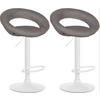BARHOCKER 2er Set Stoff grau - Weiß/Grau, Textil/Metall (52/77/47cm) - CLP