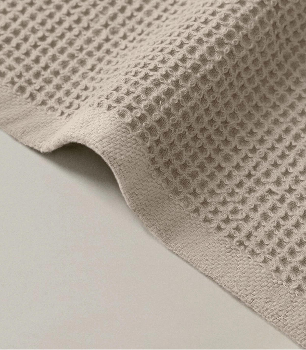 STRANDTUCH & Saunatuch Island. Waffel-Baumwolle. Beige - Beige, Textil (100/180cm) - SOWL