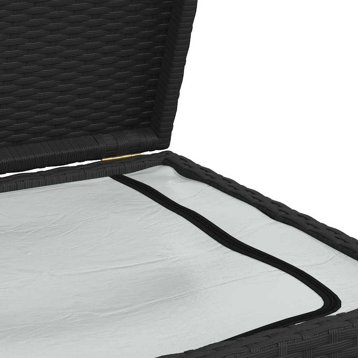 GARTEN-AUFLAGENBOX Schwarz 120/50/60 Cm Poly Rattan - Schwarz, Kunststoff (50/60/120cm) - vidaXL