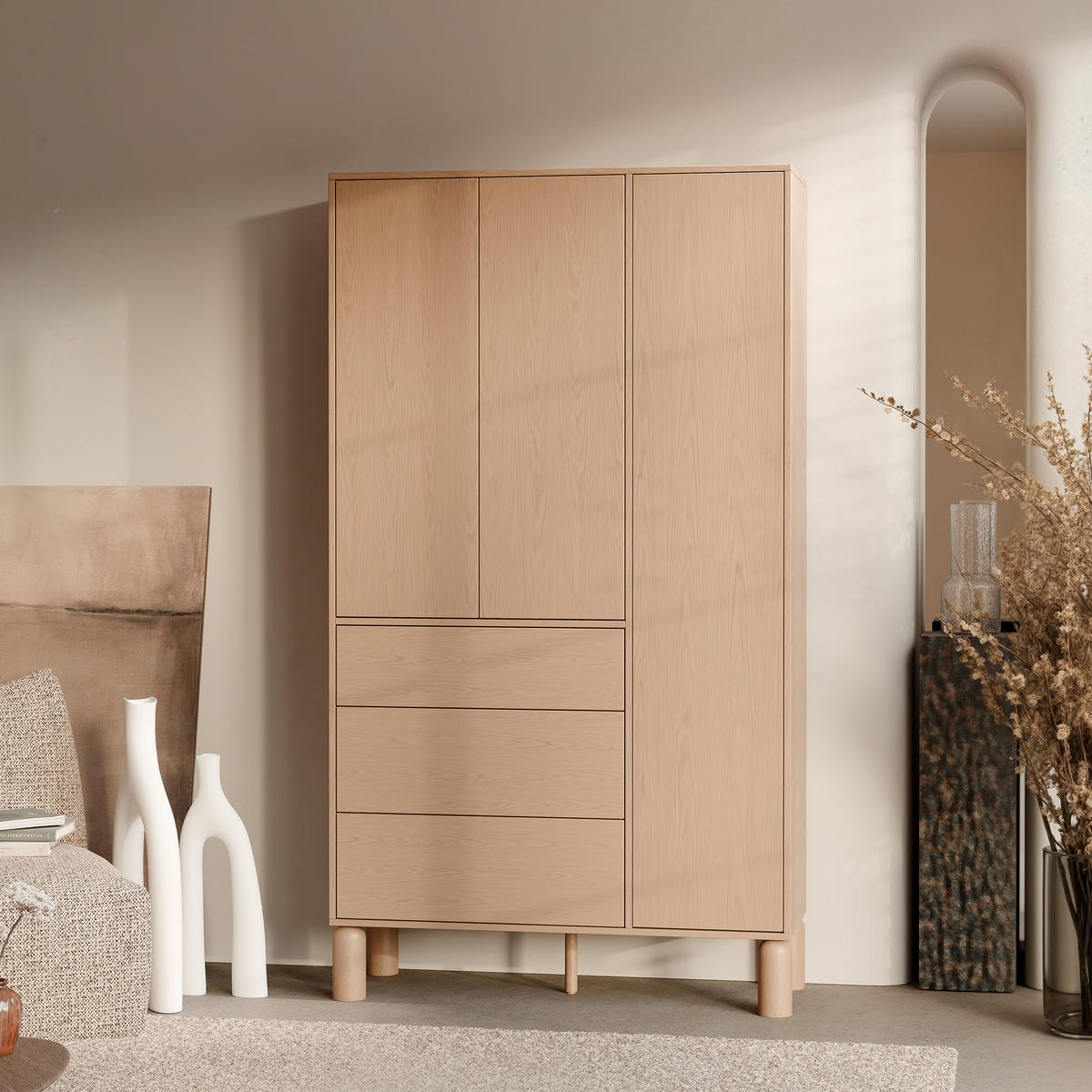 SCHRANK mit Schubladen SENA - Eichefarben, Holz/Holzwerkstoff (110/197/55cm) - Idohome