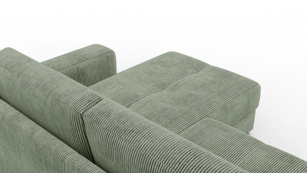 ECKSOFA OLI 4-Sitzer rechts, salbeigrün - Salbeigrün, Holz/Textil (295/172cm) - Courtois Laville