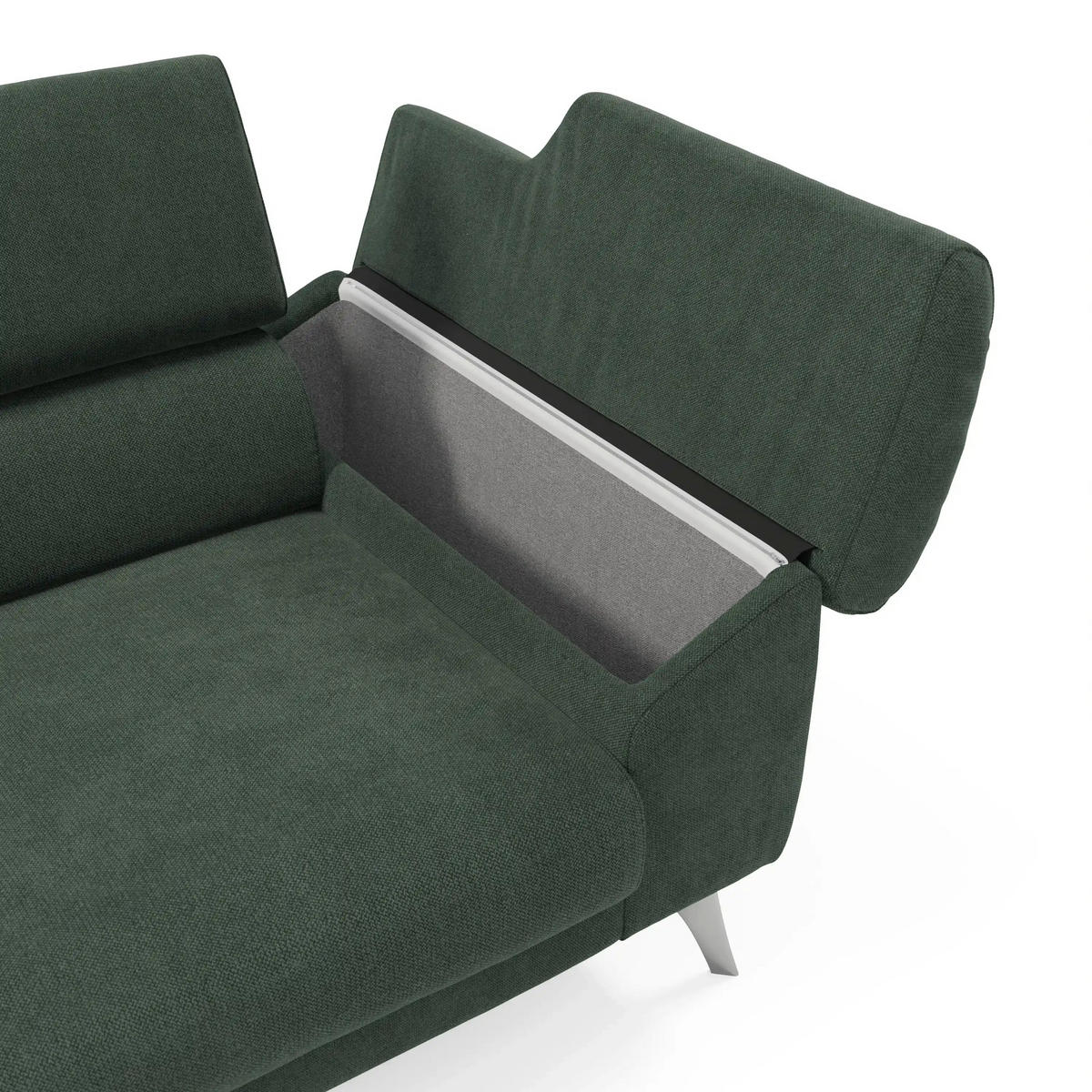 LINEARSOFA Donatello - Grün, Metall (213/76/102cm) - Divani.store