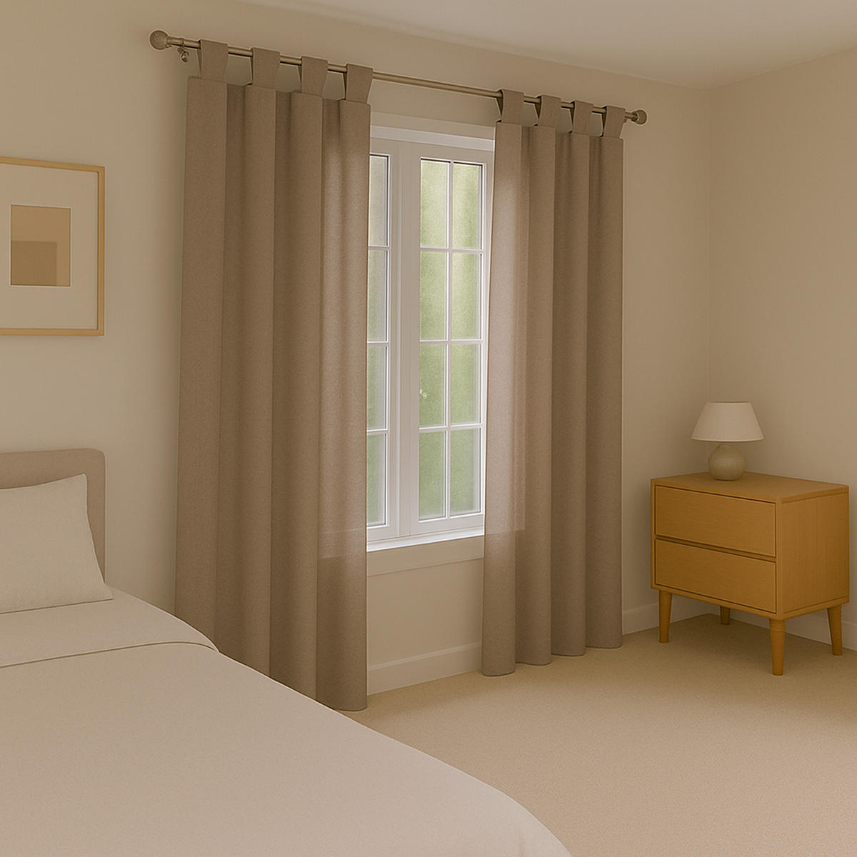 SCHLAUFENSCHAL blickdicht 140x245 cm Sandgrau 2er-Pack - Sandfarben, Textil (140/245cm)