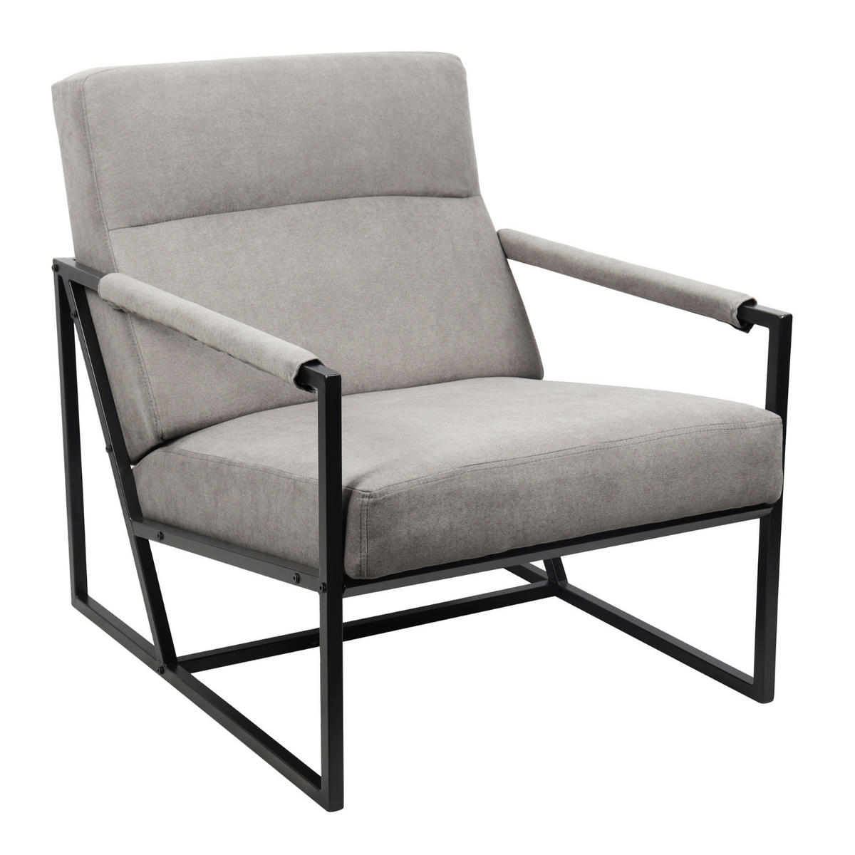 LOUNGESTUHL CHRIS - Grau, Textil (66/77/82cm) - SVITA