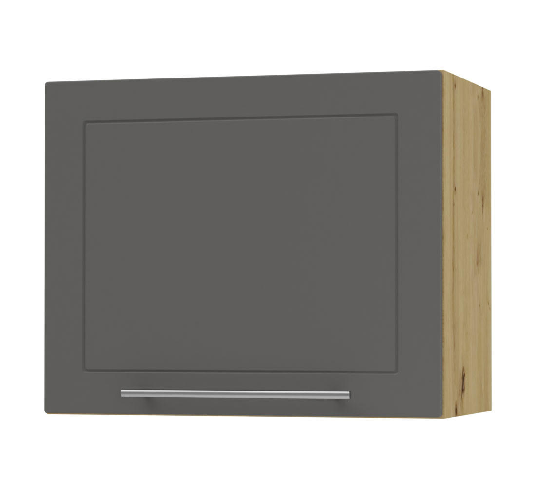 KLAPPHÄNGESCHRANK Kvantum W8/60 Graphit Matt / Eiche Artisan Matt 60 / 32,5 / 50cm - Graphitfarben/Eiche Artisan, Holz/Holzwerkstoff (60/50/32.5cm) - Feldmann-Wohnen