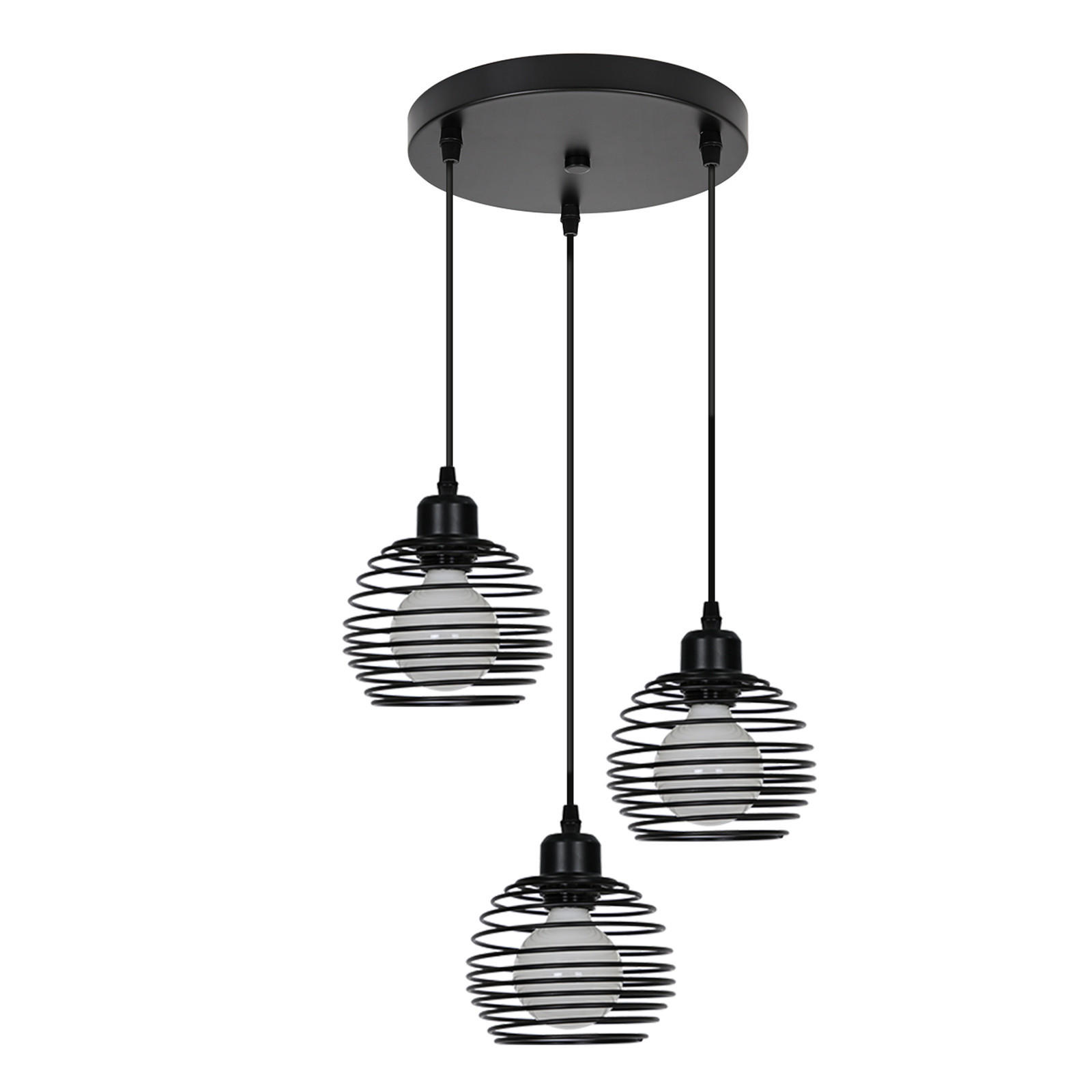 HÄNGELEUCHTE Walburga 3-flammig 30/24/139 cm - Schwarz, Metall (30/24/139cm) - Nettlife