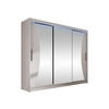 KLEIDERSCHRANK Aston IV, mit RGB LED Beleuchtung - Kaschmir/Silberfarben, Holzwerkstoff/Kunststoff (250/215/58cm) - MIRJAN24