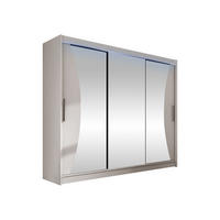 KLEIDERSCHRANK Aston IV, mit RGB LED Beleuchtung - Kaschmir/Silberfarben, Holzwerkstoff/Kunststoff (250/215/58cm) - MIRJAN24