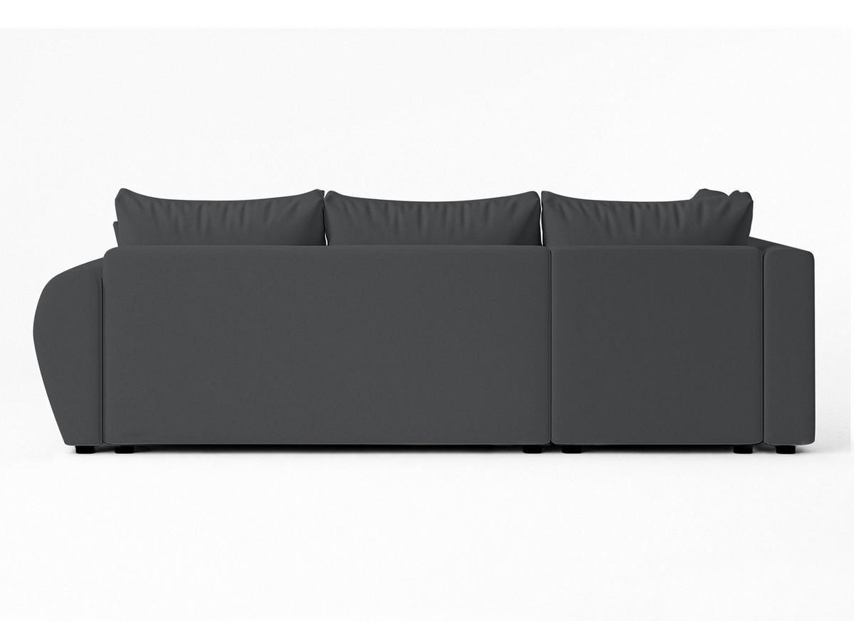ECKSOFA L Form Malatya MAX Dunkelgrau 246/145/80 cm stilvolle mit Schlaffunktion L - Dunkelgrau/Schwarz, Kunststoff/Textil (175/235cm) - AX Living